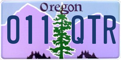 OR license plate 011QTR