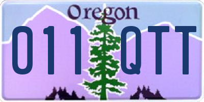 OR license plate 011QTT