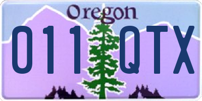 OR license plate 011QTX