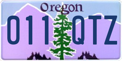 OR license plate 011QTZ