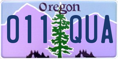 OR license plate 011QUA
