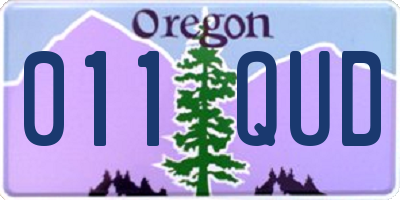 OR license plate 011QUD