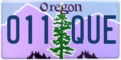 OR license plate 011QUE