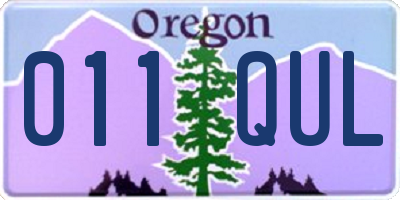 OR license plate 011QUL