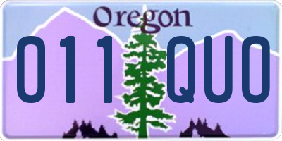 OR license plate 011QUO