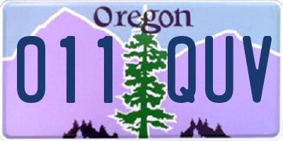 OR license plate 011QUV