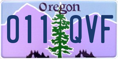 OR license plate 011QVF