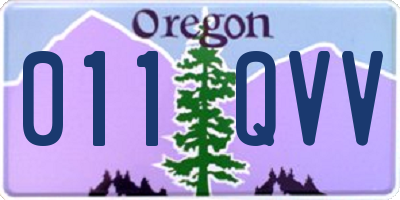 OR license plate 011QVV