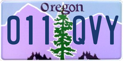 OR license plate 011QVY