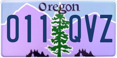 OR license plate 011QVZ