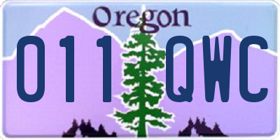 OR license plate 011QWC