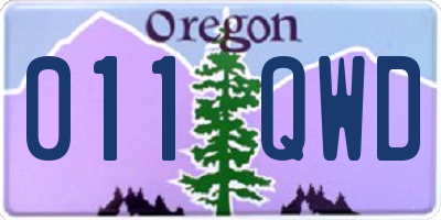 OR license plate 011QWD