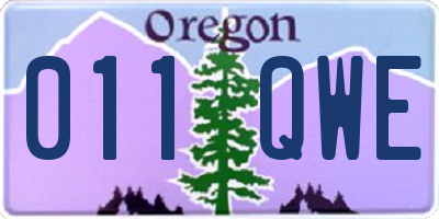OR license plate 011QWE
