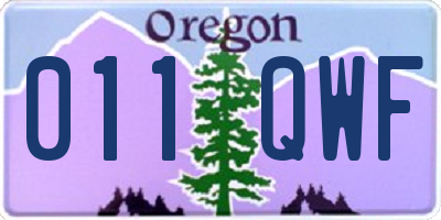 OR license plate 011QWF