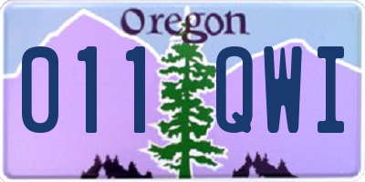 OR license plate 011QWI