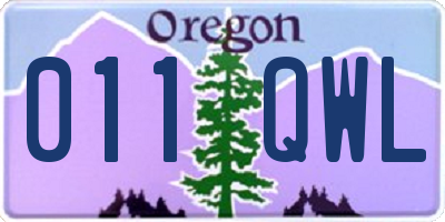 OR license plate 011QWL