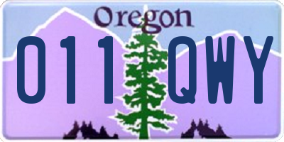 OR license plate 011QWY