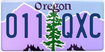 OR license plate 011QXC