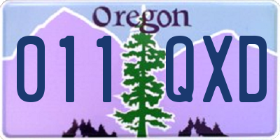 OR license plate 011QXD