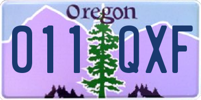 OR license plate 011QXF