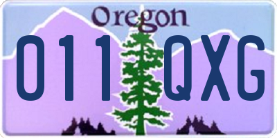 OR license plate 011QXG