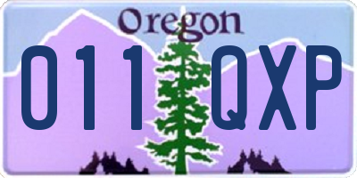 OR license plate 011QXP
