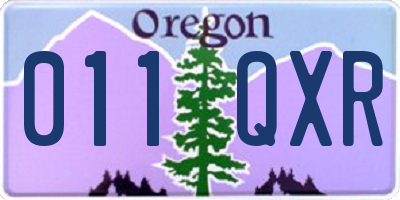 OR license plate 011QXR