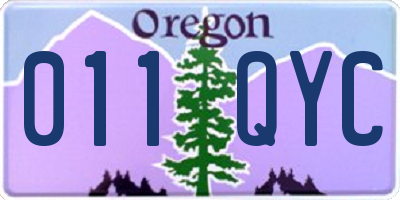 OR license plate 011QYC