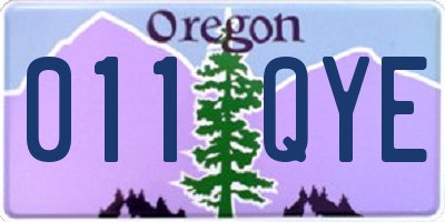 OR license plate 011QYE