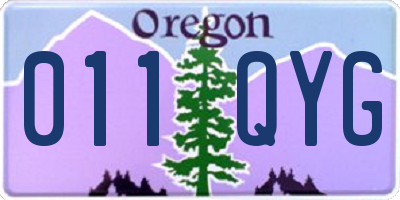 OR license plate 011QYG