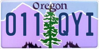 OR license plate 011QYI