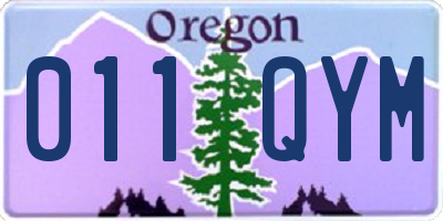 OR license plate 011QYM