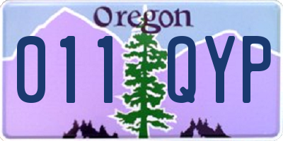 OR license plate 011QYP