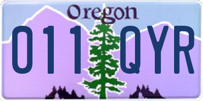 OR license plate 011QYR