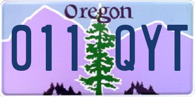OR license plate 011QYT