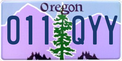 OR license plate 011QYY