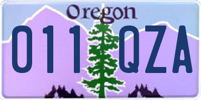 OR license plate 011QZA