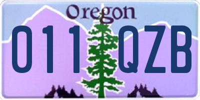 OR license plate 011QZB