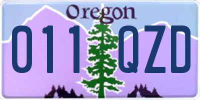 OR license plate 011QZD