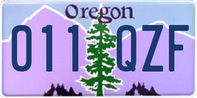 OR license plate 011QZF