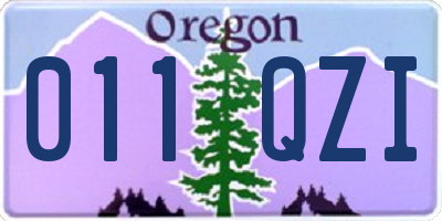 OR license plate 011QZI