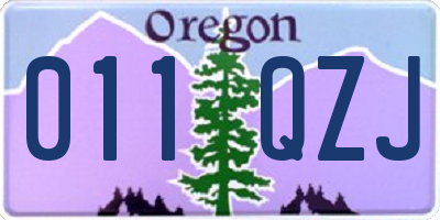 OR license plate 011QZJ