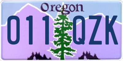 OR license plate 011QZK