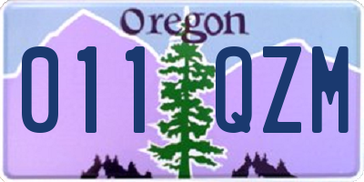 OR license plate 011QZM