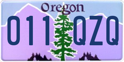 OR license plate 011QZQ