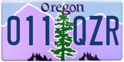 OR license plate 011QZR