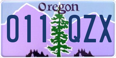 OR license plate 011QZX