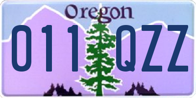 OR license plate 011QZZ