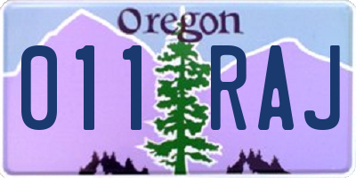 OR license plate 011RAJ
