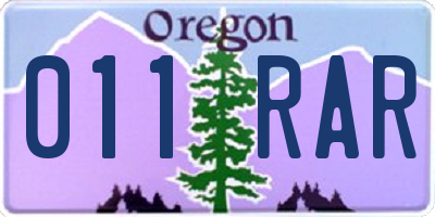 OR license plate 011RAR